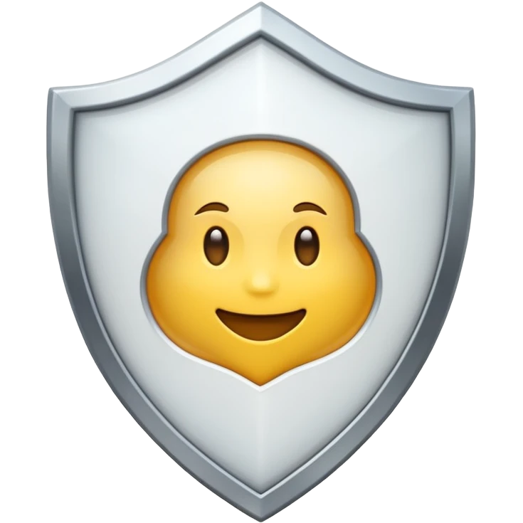 white shield with an emoji in it emoji