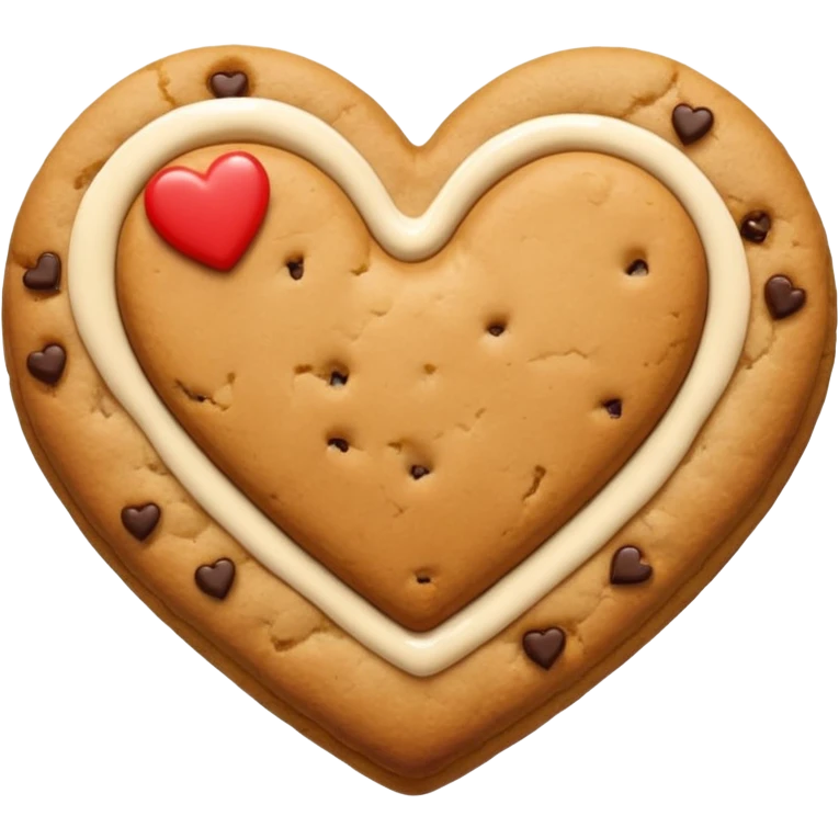 cookie heart shape woth glaze emoji