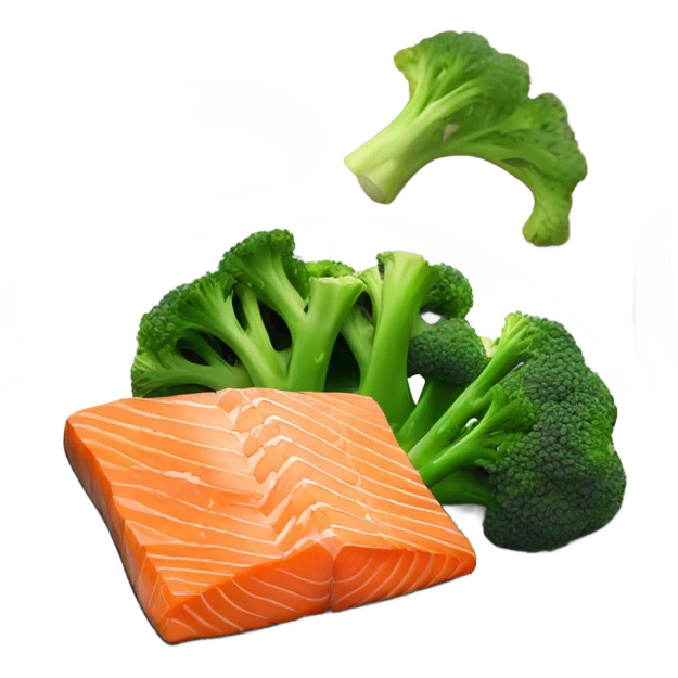 salmon and broccoli emoji