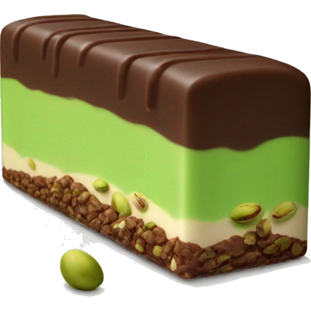A bar of Dubai chocolate filled with Green pistachio cream emoji