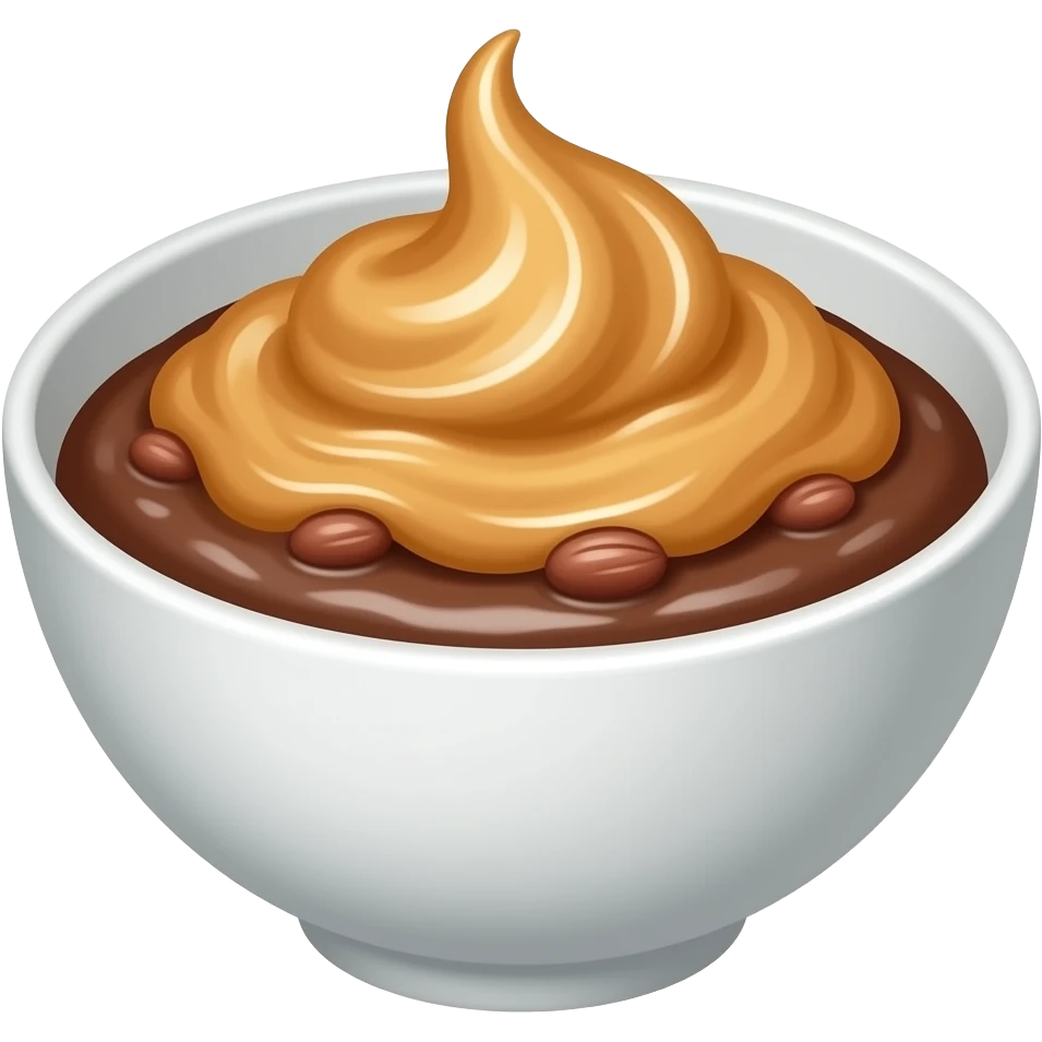Crea un cuenco de gachas de chocolate con crema de cacahuete emoji