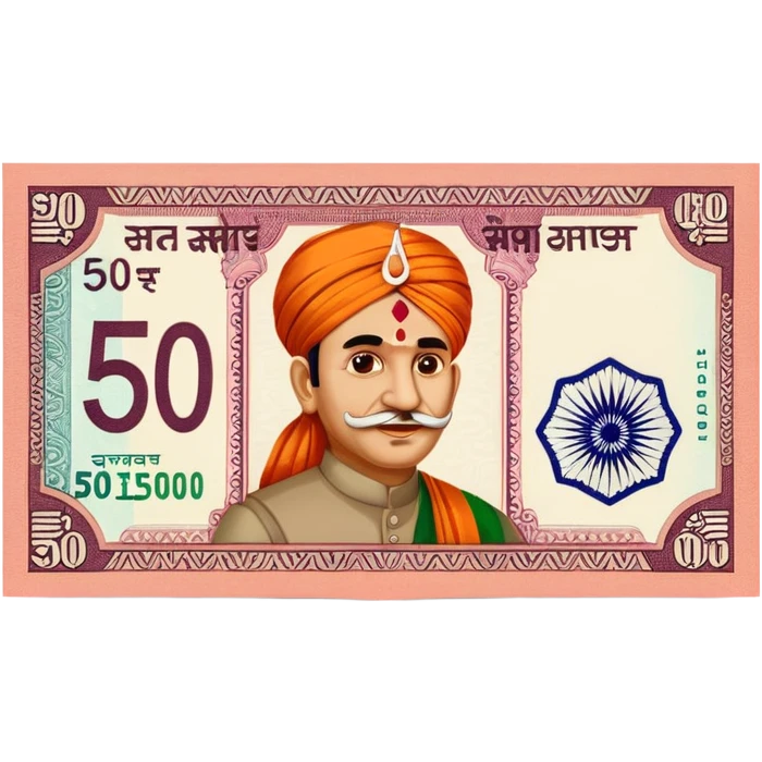 Indian 50p rs note emoji