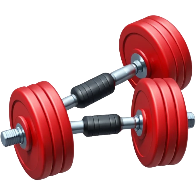 one red dumbbell, single fitness weight emoji
