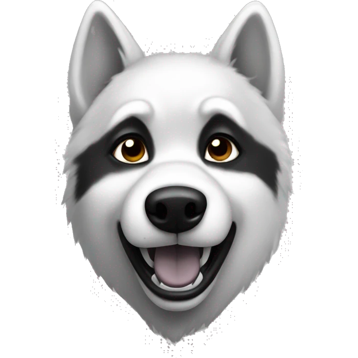 Freaky husky black and white emoji