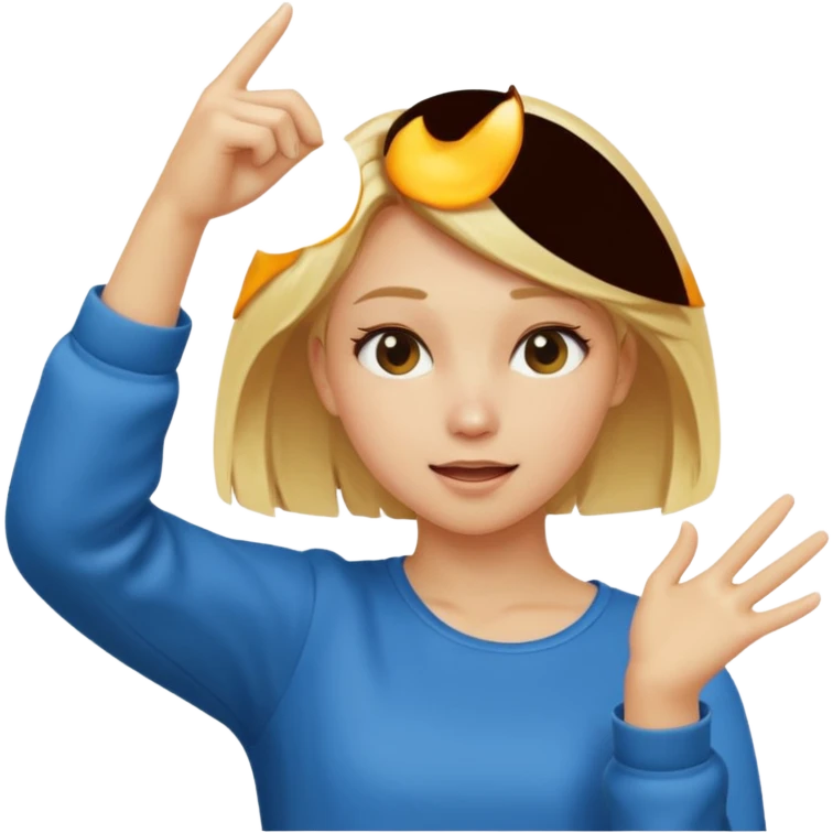blonde girl dabbing emoji