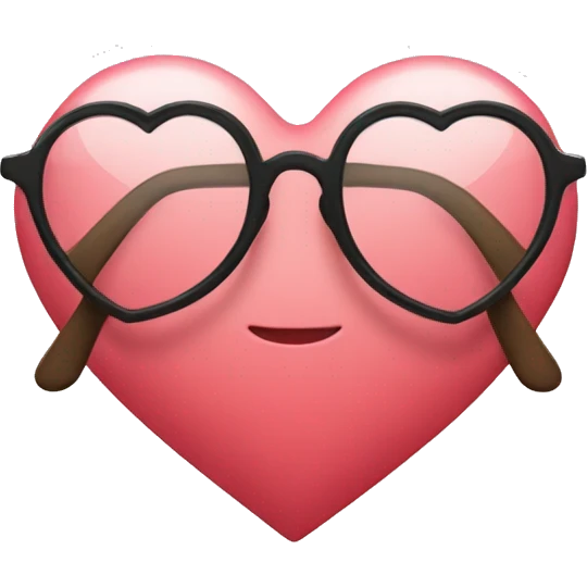 glasses in the form of hearts emoji
