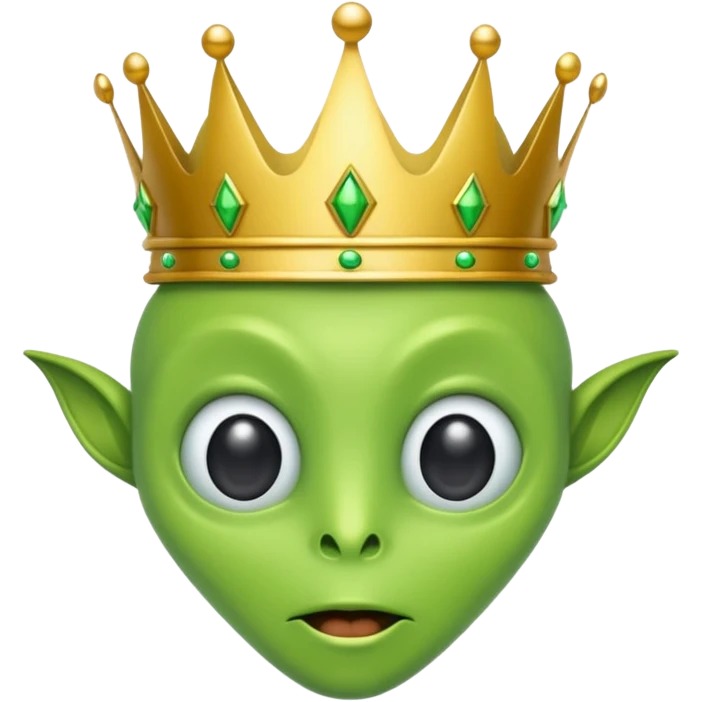 green alien with crown emoji