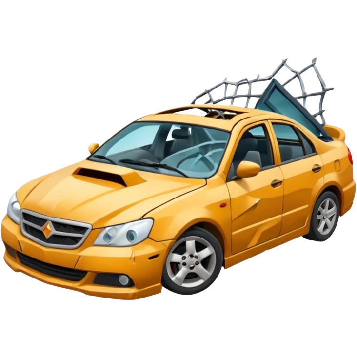 crashed car emoji