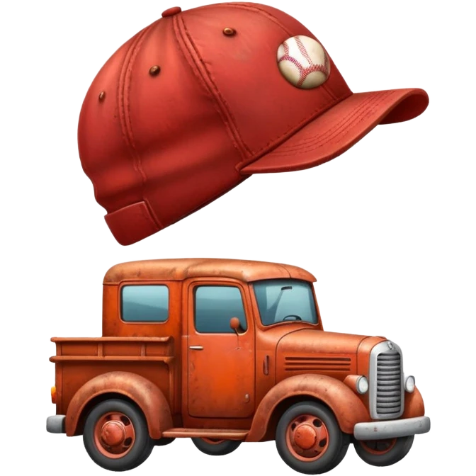 Truck with a hat emoji