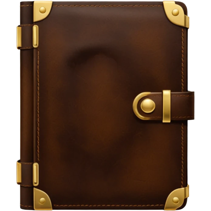dark brown leather travelers journal emoji