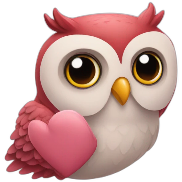 Heart owl emoji