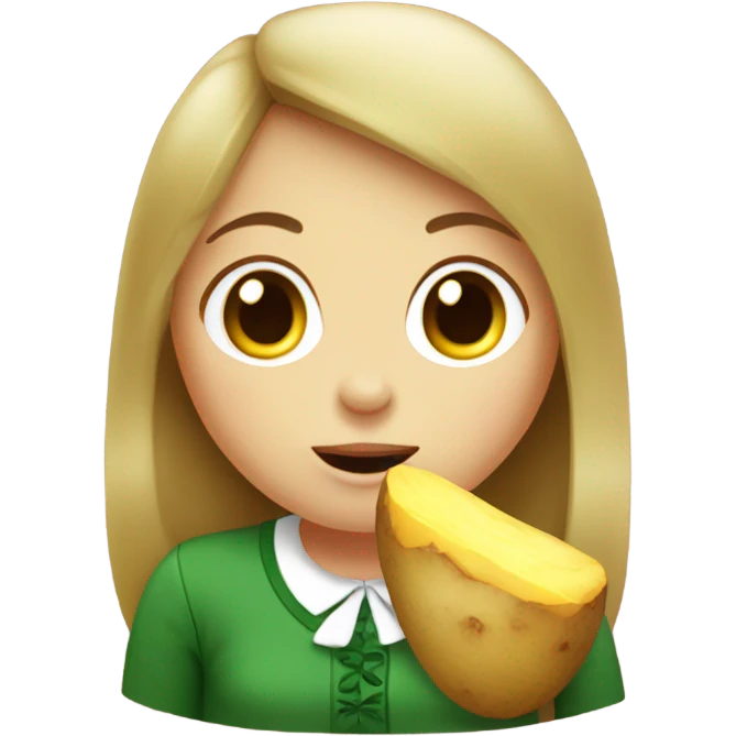 Irish girl eating potato  emoji