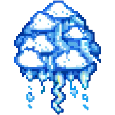 Cloud with rain/lightning emoji