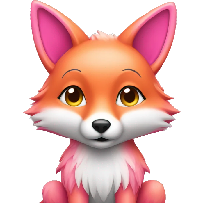 Pink fox sitting down emoji
