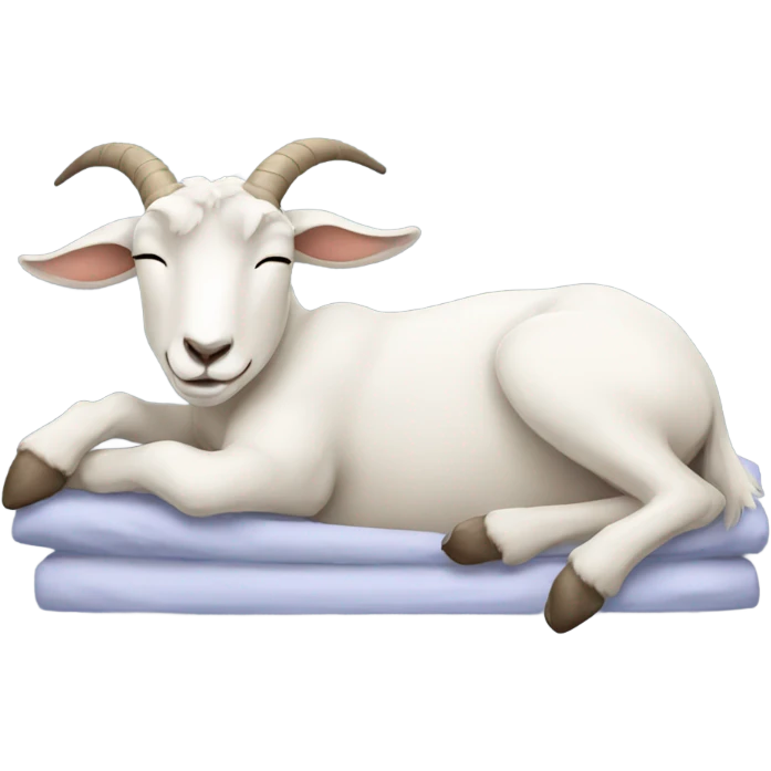 Goat sleeping in bed emoji