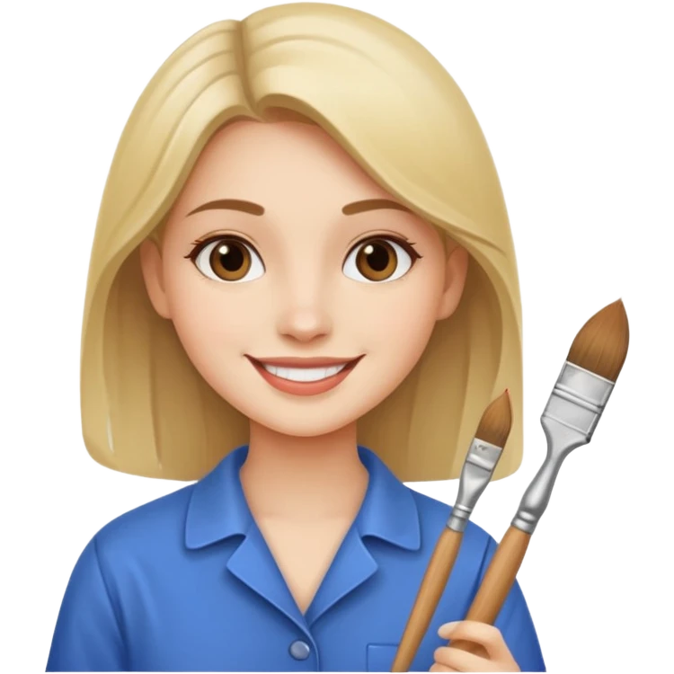 دختر زیبا و نقاش emoji