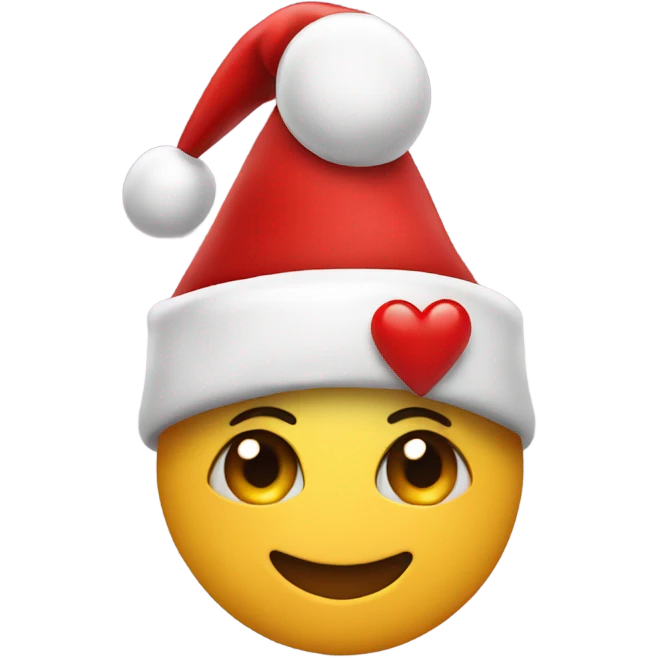 Heart with Xmas hat emoji