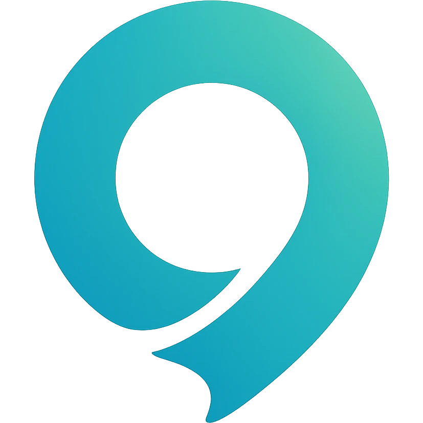 Change the logo to a cool blue and green color palette, keeping the modern, bold, clean, professional, abstract logo style, no text, suitable for a communication or marketing agency, with no background. emoji