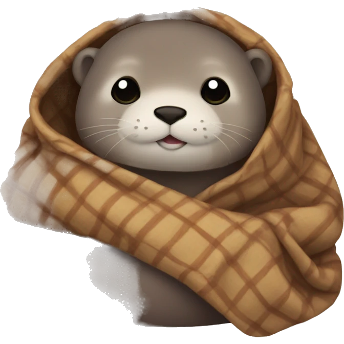 otter cozy in blanket emoji