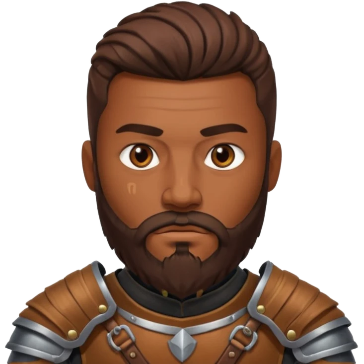 portrait of warrior man with brown skin, beard emoji