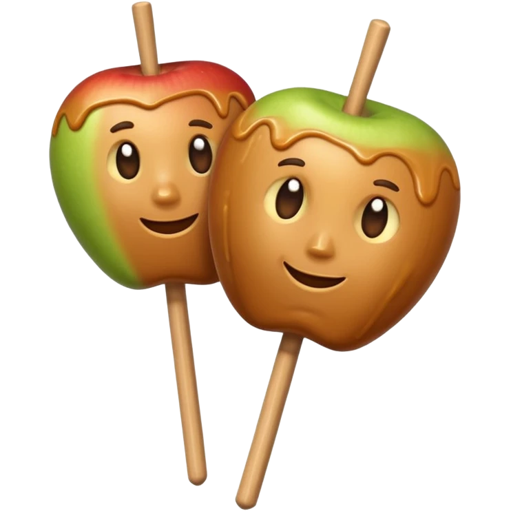 Caramel apple on a stick emoji
