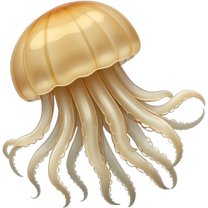 white beige jellyfish with translucent body and flowing tentacles emoji