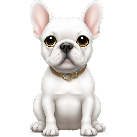 White frenchie sitting emoji