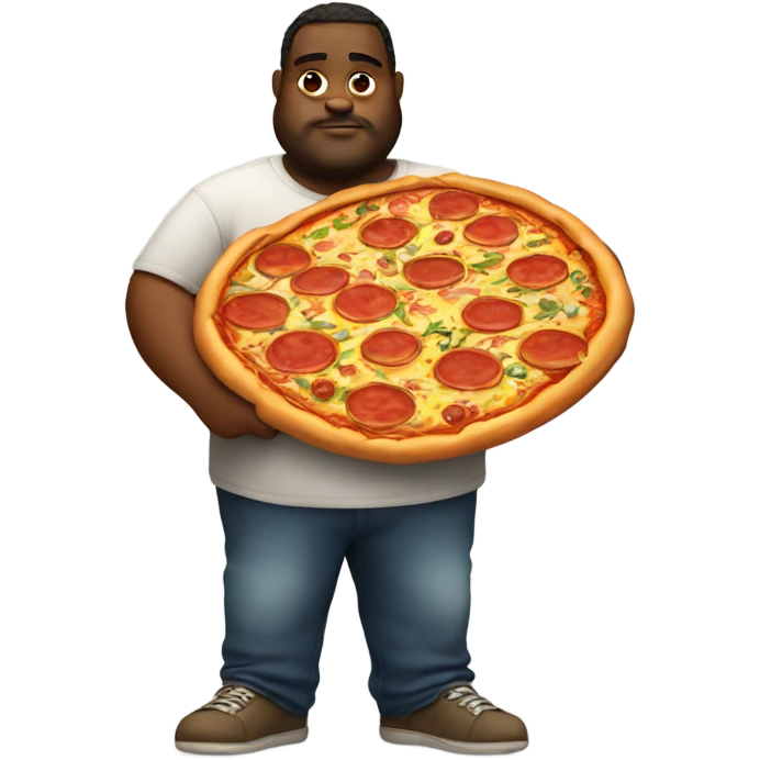 Big dude with pizza emoji