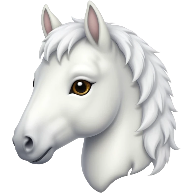cute white horse head emoji