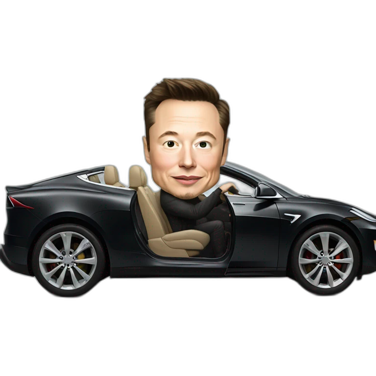 Elon Musk in a car emoji