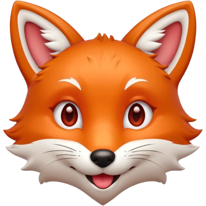 playful red fox face, heart shaped eyes, emoji style emoji