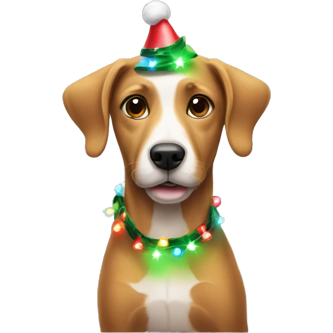 Dog wearing Christmas lights  emoji