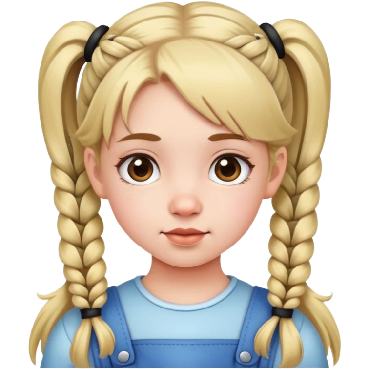 Cute young girl with pigtails emoji
