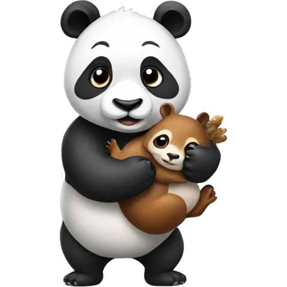 Panda carrying a squirrel  emoji