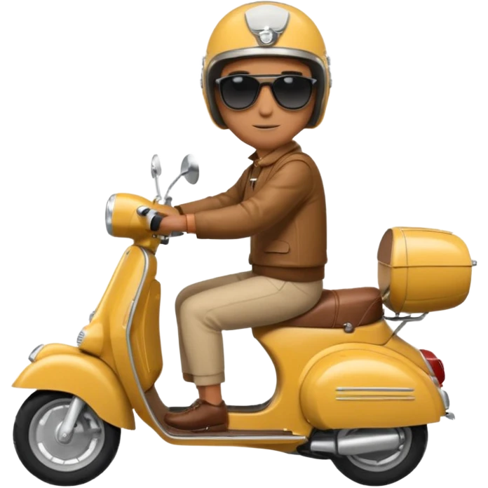 A classic vespa rider with my brothers face. emoji