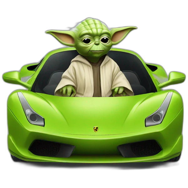 Yoda in a Ferrari emoji