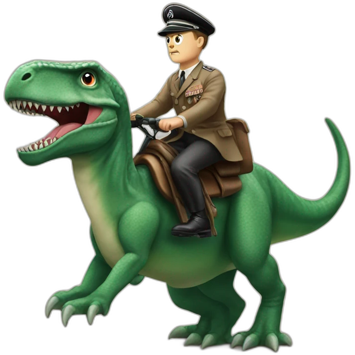Hitler riding a dino emoji