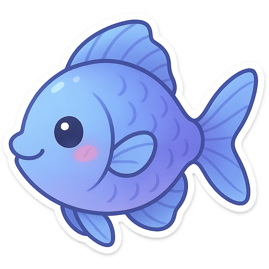 一只可爱的蓝紫色热带鱼 emoji