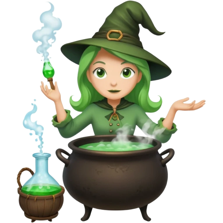 green witch cooking potion emoji