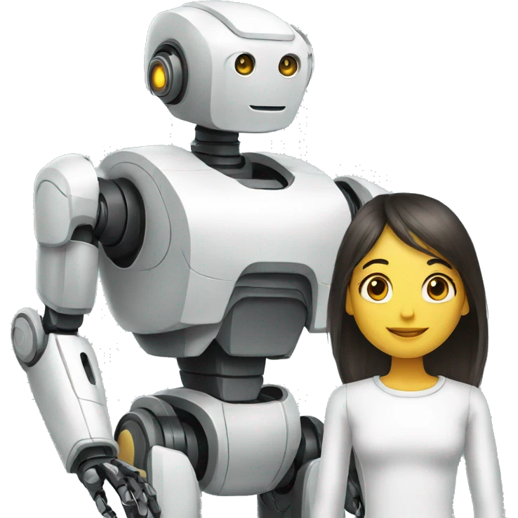 robot and human together  emoji