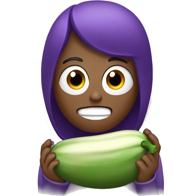 Eating a eggplant  emoji
