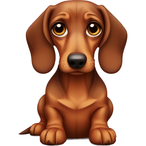 dachshund with sad eyes emoji
