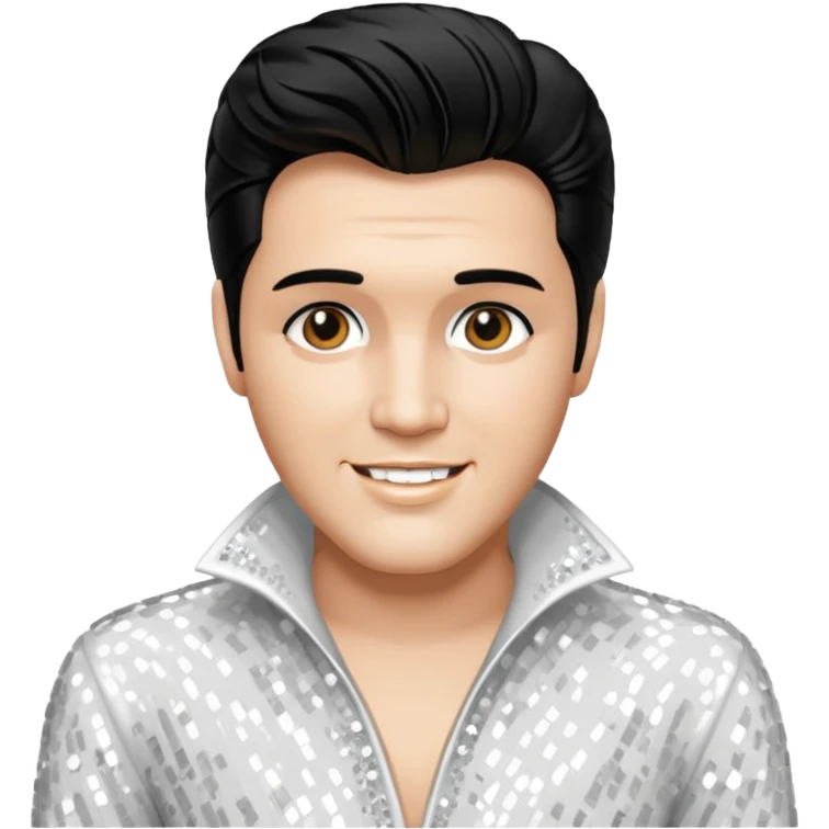 Elvis Presley with white sequin outfit emoji