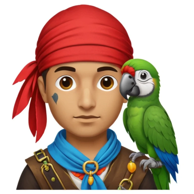 pirate and parrot emoji