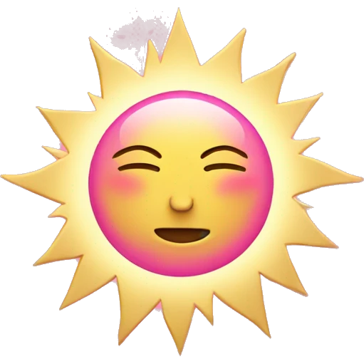 Pink and gold sun with rays  emoji