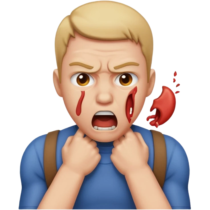 person choking themselves in anger emoji