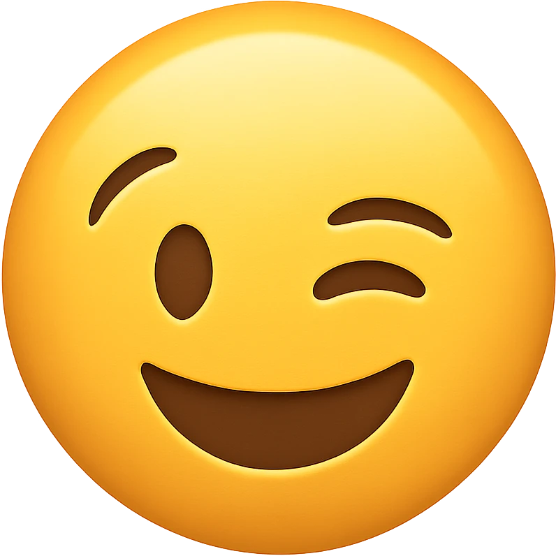 winking face emoji, digital illustration emoji