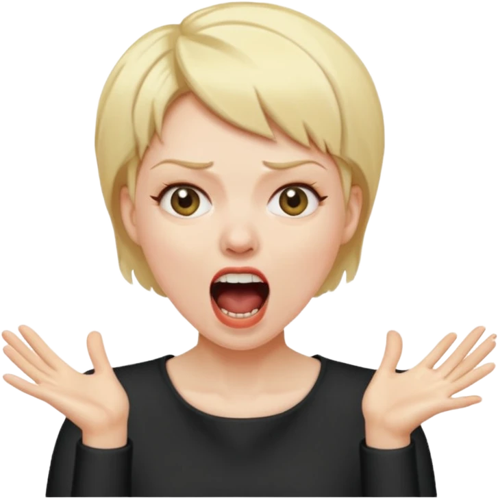 woman screaming with short blonde hair emoji