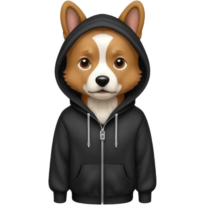 Dog wearing a hoodie emoji