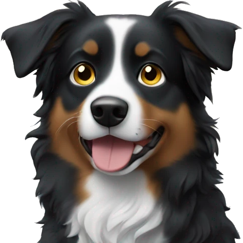 Moon with Small black australian shepherd dog emoji